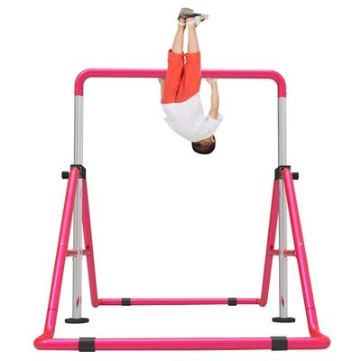 Gymnastics Bar Expandable Gymnastics Horizontal Bar Junior Training Bar Adjustable Home Sports Training Equipment High Bar for Kids,RedG