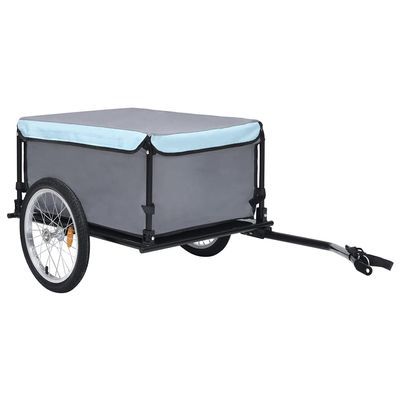 vidaXL 143.3 lbs Bike Trailer in Black and Blue
