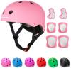 KAMUGO Kids Adjustable Helmet, with Sports Protective Gear Set Knee Elbow Wrist Pads for Toddler Age 2-8 Boys Girls, Bike Skateboard Hoverboard Scooter Rollerblading Helmet Set view 1