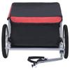 vidaXL Sturdy Steel and Polyester Cargo Trailer for Bikes with Ball Coupling, Foldability, High Load Capacity, Black and Red. view 2