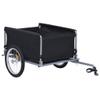 vidaXL Sturdy Steel and Polyester Cargo Trailer for Bikes with Ball Coupling, Foldability, High Load Capacity, Black and Red. view 3