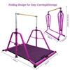 GLANT Gymnastics Bar for Kids with Swing Set, 8 Heights Adjustable Easy Folding Gymnastic Training Bar Kids Monkey Horizontal Bars - Max Load 300LBS (Purple-MAT) view 4
