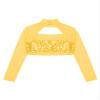 JEATHA Shiny Sequin Crop Top for Girls Long Sleeve Mock Neck Jazz Hip Hop Ballet Dance Tops Dancewear Gold 16 Years view 4
