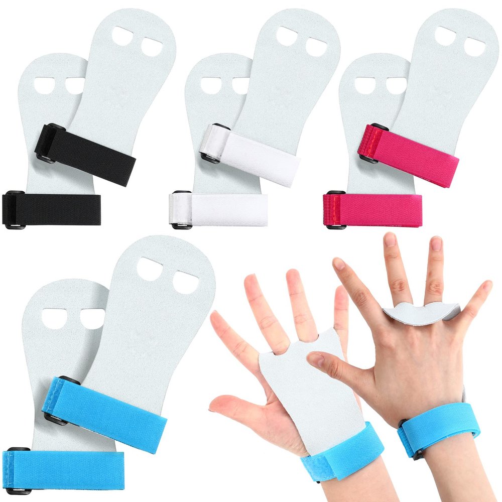 Junkin 4 Pairs Gymnastics Hand Grips Palm Guard Protective Grips, Weight Gymnastics Equipment Athletic Lifting Hand Protectors for Bars Girls Boys Beginner Youth, 4 Colors