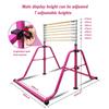 GLANT Gymnastics Bar for Kids with Rings Set, 7 Heights Adjustable Easy Folding Gymnastic Training Bar Kids Monkey Horizontal Bars - Max Load 300LBS (Pink) view 3