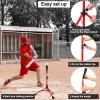 AOLIGEIJS Baseball Tee Batting Tee Softball Tee Portable Travel Hitting Tee,Easy Adjustable Height,Stable Tripod Stand (Baseball Tee, Red) view 3