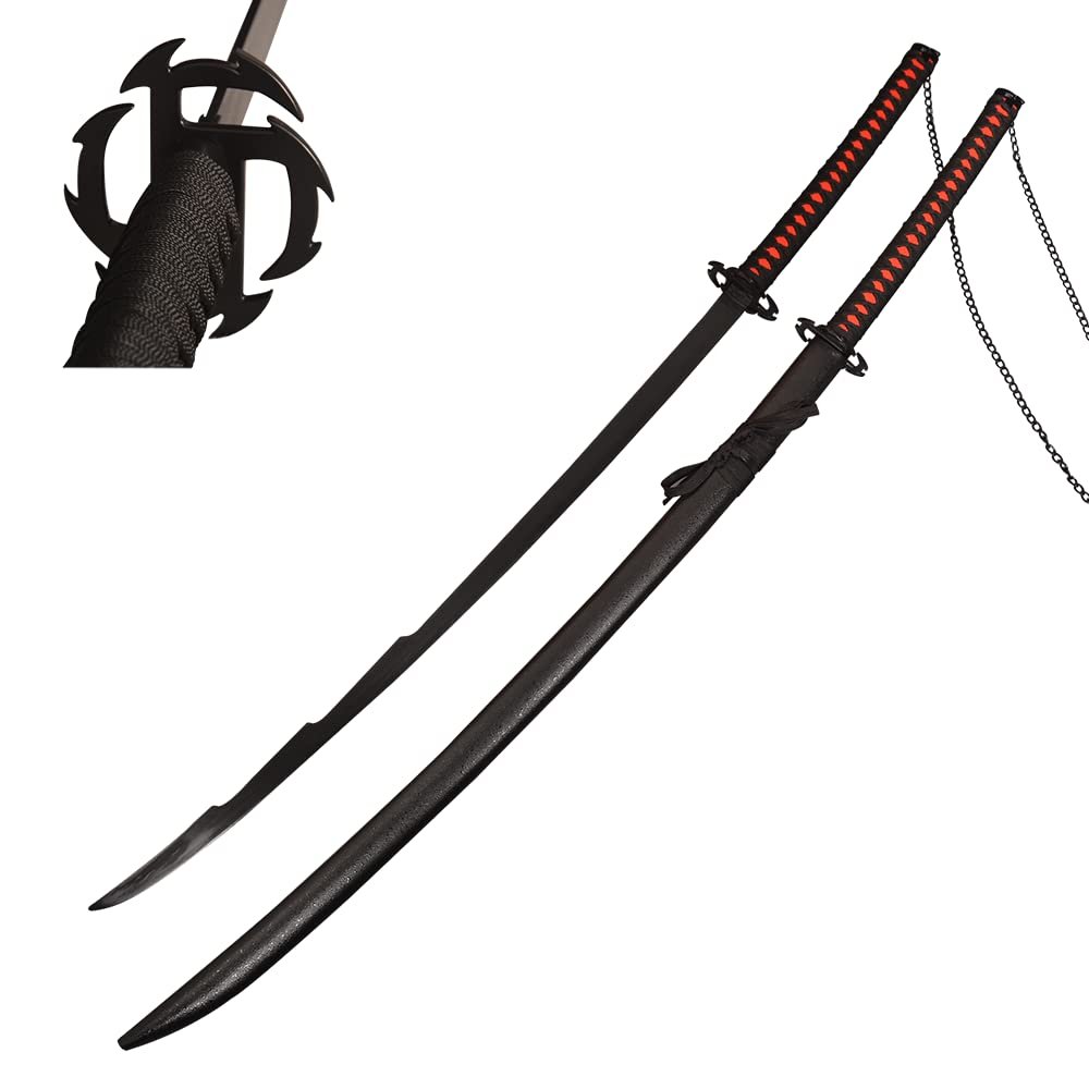 COSWOR 55.1" Kurosaki's Tensa Zangetsu Version 2 Samurai Sword Anime Katana for Cosplay, Collection-Long Version
