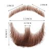 CLIONE Fake Goatee Costume Facial Hair Realistic Beard Mustache with Adhesive Human Hair Lace Beard for Halloween Christmas Party (brown) view 3