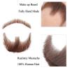 CLIONE Fake Goatee Costume Facial Hair Realistic Beard Mustache with Adhesive Human Hair Lace Beard for Halloween Christmas Party (brown) view 4