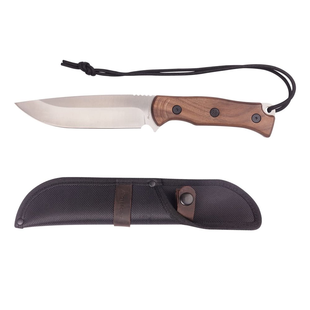 MOTEECRAG Fixed Blade Bushcraft Knife Full Tang Camping Knife with Sheath and hanging rope for Outdoor, Hiking, Gift