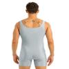 Moggemol Mens Wrestling Singlet Sleeveless Stretchy One Piece Bodysuit Sports Gym Workout Dancewear Biketard Silver-gray 3X-Large view 2