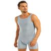 Moggemol Mens Wrestling Singlet Sleeveless Stretchy One Piece Bodysuit Sports Gym Workout Dancewear Biketard Silver-gray 3X-Large view 3