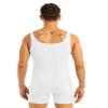 Moggemol Mens Wrestling Singlet Sleeveless Stretchy One Piece Bodysuit Sports Gym Workout Dancewear Biketard White XX-Large view 2