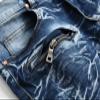 JEsilunmaMY Men's Patchwork Jeans Pants Mid Rise Washed Distressed Denim Pants Casual Stretch Straight Leg Jeans with Pockets (Blue,40) view 3