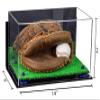 Better Display Cases Acrylic Base and Wall Mountball Catchers Glove Display Case with Mirror Case, Dark Blue Risers, Turf Base and Wall Mount (A011/V16) view 2
