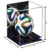 Better Display Cases Acrylic Mini - Miniature (not Full Size) Soccer Ball Display Case with Mirror Case, Dark Blue Risers and Black Base (B03/A015) view 2