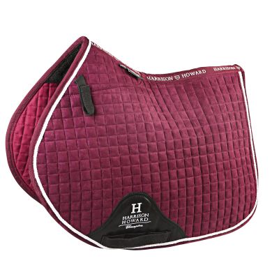 Harrison Howard Close Contact Saddle Pad Non-Slip Suede Outer Perfect for Use with Jumping Saddles - Burgundy