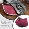 Harrison Howard Close Contact Saddle Pad Non-Slip Suede Outer Perfect for Use with Jumping Saddles - Burgundy view 3