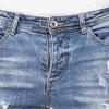 JEsilunmaMY Men's Ripped Pencil Denim Pants Mid Waist Distressed Slimming Skinny Jeans Casual Stretch Destroyed Jeans Pants (Light Blue,3X-Large) view 2