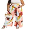 Euulin Women's Wide Leg Long Palazzo Pants High Waist Loose Fit Casual Flowy Pants Trousers with Pockets Line XL view 1