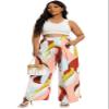 Euulin Women's Wide Leg Long Palazzo Pants High Waist Loose Fit Casual Flowy Pants Trousers with Pockets Line L view 4