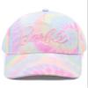 Barbie Cap for Girls | Kids & Teens Multicoloured Tie Dye Adjustable Snapback Hat | Embroidered Curved Brim Cap Headwear view 2