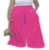 Euulin Women's Wide Leg Long Palazzo Pants High Waist Loose Fit Casual Flowy Pants Trousers with Pockets Pink 2XL view 1