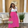 Euulin Women's Wide Leg Long Palazzo Pants High Waist Loose Fit Casual Flowy Pants Trousers with Pockets Pink 2XL view 2