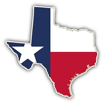 Texas USA State Map Flag Car Bumper Sticker Decal