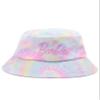 Barbie Bucket Hat for Girls | Kids & Teens Multicoloured Tie Dye One Size Sun Hat | Embroidered Headwear Soft Crown with Peak view 2