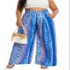 Euulin Women's Wide Leg Long Palazzo Pants High Waist Loose Fit Casual Flowy Pants Trousers with Pockets Purple Stripe S view 1