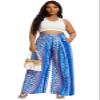 Euulin Women's Wide Leg Long Palazzo Pants High Waist Loose Fit Casual Flowy Pants Trousers with Pockets Purple Stripe S view 2