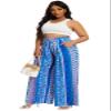 Euulin Women's Wide Leg Long Palazzo Pants High Waist Loose Fit Casual Flowy Pants Trousers with Pockets Purple Stripe S view 4