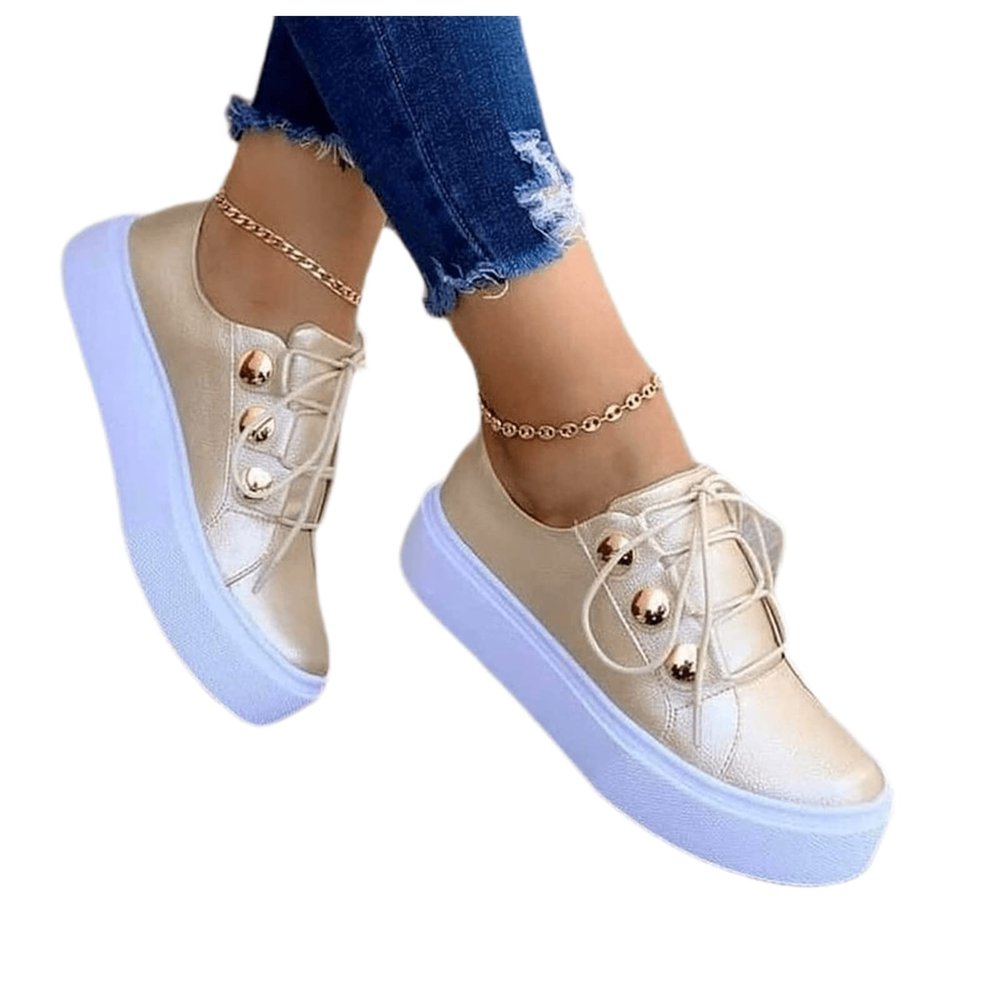 Sneakers For Women Slip On Arch Support Women's Casual Lace Up Sneaker Dressy Summer Fashion Comfortable Low Top Slip On Cute Platform Walking Shoes Flats Loafers