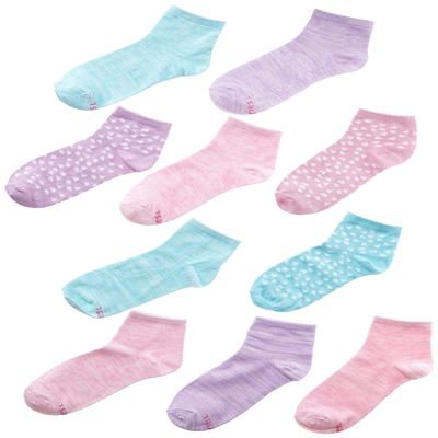 ComfortSoft Ankle Socks, Soft Stretch Socks for Girls, Assorted, 10-Pair Pack