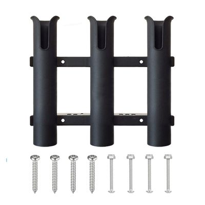 Vertical Fishing Rod Holder Vertical Fishing Rod Storage Holder Outdoor Fishing 3-Link Pole Mount Compression Resistance Bracket Rack for Boat Yacht Kayak Wall Mounted Fishing Rod Rack ( Color : Black