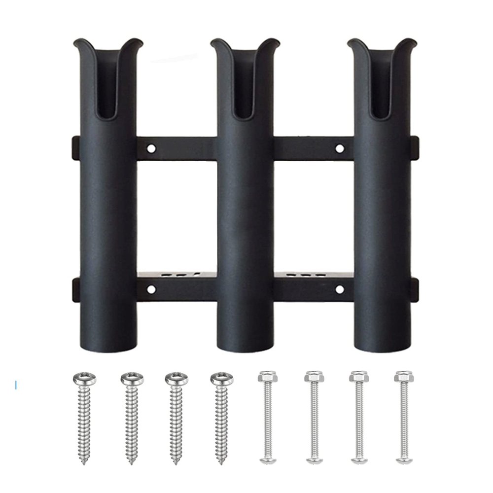 Vertical Fishing Rod Holder Vertical Fishing Rod Storage Holder Outdoor Fishing 3-Link Pole Mount Compression Resistance Bracket Rack for Boat Yacht Kayak Wall Mounted Fishing Rod Rack ( Color : Black