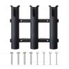 Vertical Fishing Rod Holder Vertical Fishing Rod Storage Holder Outdoor Fishing 3-Link Pole Mount Compression Resistance Bracket Rack for Boat Yacht Kayak Wall Mounted Fishing Rod Rack ( Color : Black view 1