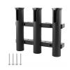 DYPASA Vertical Fishing Rod Holder Fishing Rod Storage Holder Pole Fishing Rod Racks Holder Socket for Boat Marine Fishing Box Kayak Boat Yacht 3 Tubes Link Wall Mounted Fishing Rod Rack view 4