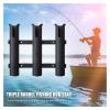 Vertical Fishing Rod Holder Vertical Fishing Rod Storage Holder Outdoor Fishing 3-Link Pole Mount Compression Resistance Bracket Rack for Boat Yacht Kayak Wall Mounted Fishing Rod Rack ( Color : Gold view 3