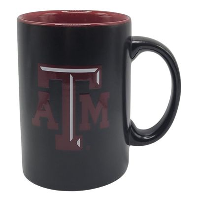 Boelter Brands Two Toned Matte Black Coffee Mug, NCAA Team Logo with Inner Team Color (Texas A & M Aggies)