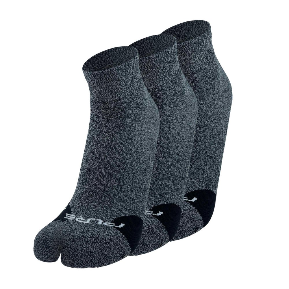 Pure Athlete Bunion Relief Sock - Ankle Length Tailors Bunion Corrector Socks for Men Women Split Toe Design (3 Pairs - Heather Grey, X-Large)