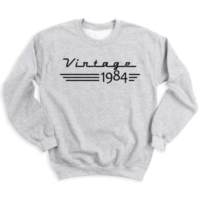 Vintage 1984 Sweatshirt, 40th Birthday Sweater, Birthday Gift for Women and Men, Retro 40 Years Old Top Outfit, Unisex Sizing Printed Sweatshirt and Hoodie