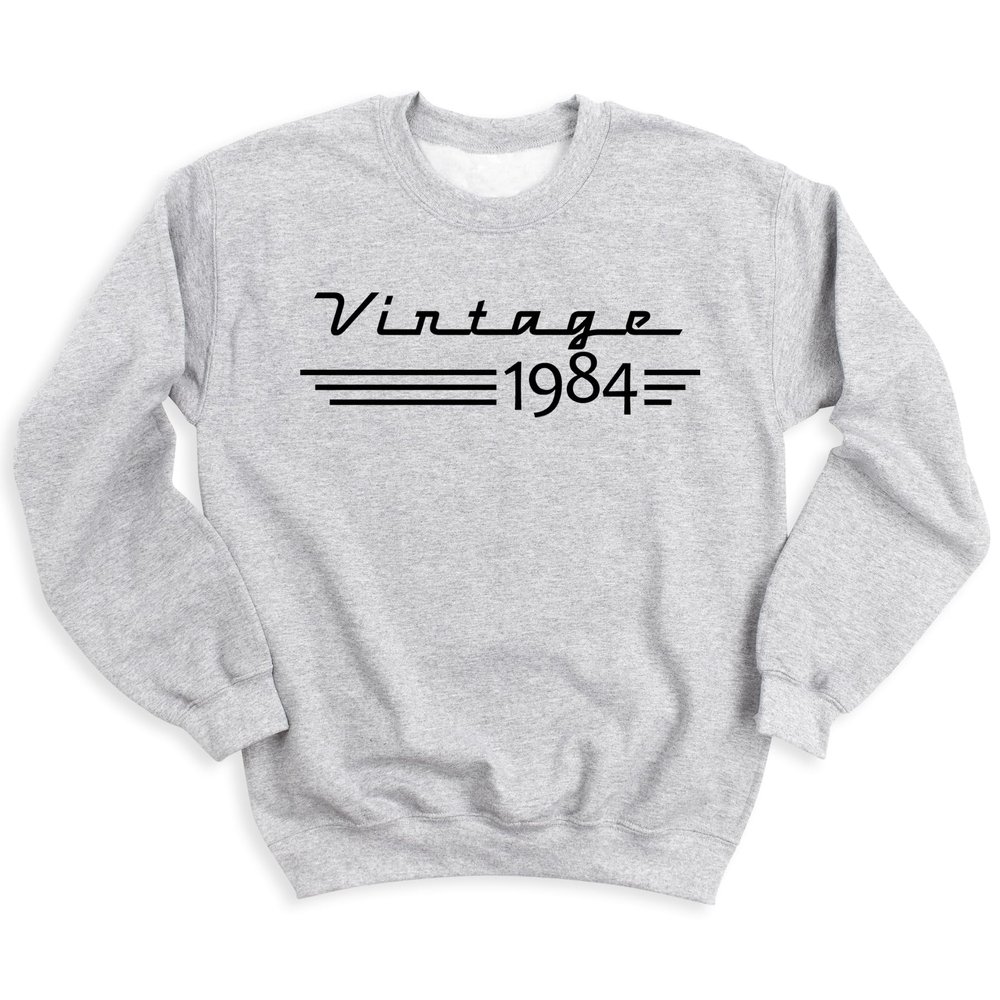Vintage 1984 Sweatshirt, 40th Birthday Sweater, Birthday Gift for Women and Men, Retro 40 Years Old Top Outfit, Unisex Sizing Printed Sweatshirt and Hoodie