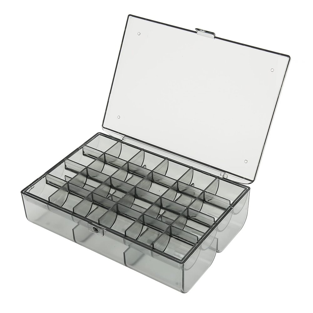 1pc Acrylic Compartment Box, Earring Organizer Box, Large Capacity 30 Translucent Compartments, Acrylic Jewelry Storage Boxes, Black
