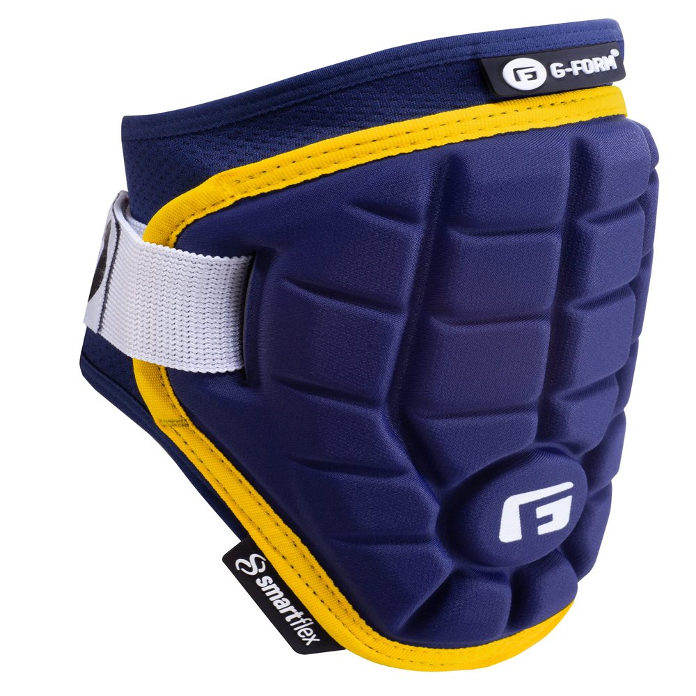 G-Form Elite Speed Batter's Baseball Elbow Guard - Elbow Pad with Adjustable Straps - Navy/Yellow, Adult L/XL