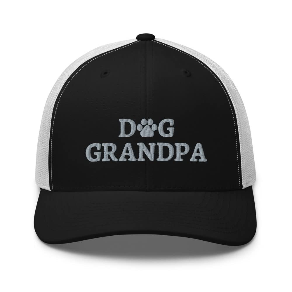 Dog Grandpa Trucker hat, Embroidered Trucker hat, Dog Grandpa Gifts, Birthday Black/White