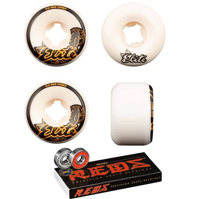 OJ III Wheels Skateboard Wheels 53mm Mini Combo 101A with Bones Reds Bearings