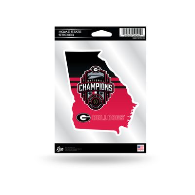 Rico Industries NCAA Georgia Bulldogs CFP College Football 2023 National Champions Home State Sticker 5" x 7" Home State Decal,White