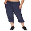 RBX Women's Plus Size Woven Lightweight Drawstring Capri Pant Smoke Blue 1X view 1